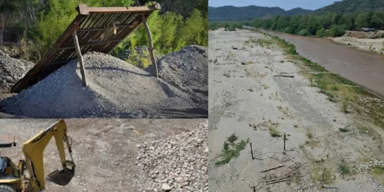Denuncian extracción de material pétreo en el río Copalita; piden intervención de autoridades