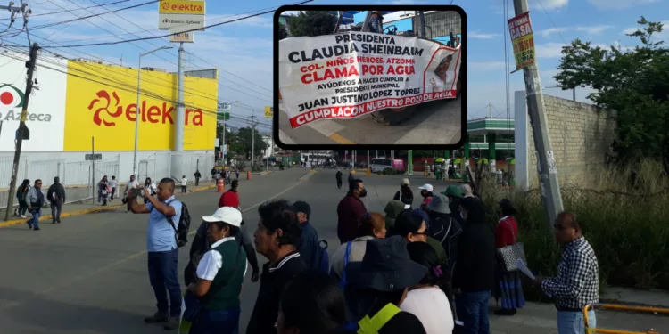 Sin agua, vecinos de Atzompa bloquean Plaza Bella y exigen cumplir promesa de un pozo