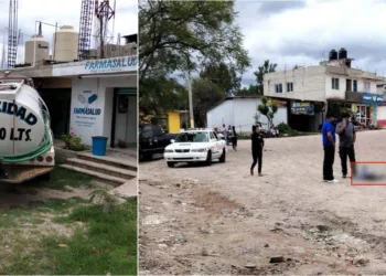 Una falla mecánica provocó que el chofer de una pipa perdiera el control e impactara la unidad contra un local en la carretera Huajuapan-Mariscala.