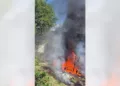 Una choza consumida por completo movilizó a elementos de Bomberos