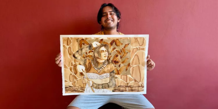 Javi Vasher, artista plástico originario de Bahías de Huatulco, encuentra inspiración en la naturaleza y el mar.
