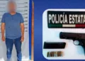 La pistola tipo escuadra y los nueve cartuchos útiles quedaron bajo resguardo del Ministerio Público.