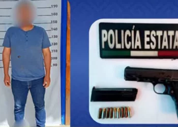 La pistola tipo escuadra y los nueve cartuchos útiles quedaron bajo resguardo del Ministerio Público.