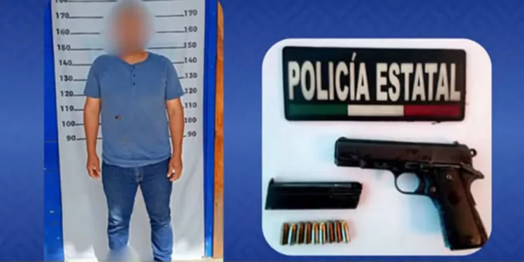 La pistola tipo escuadra y los nueve cartuchos útiles quedaron bajo resguardo del Ministerio Público.