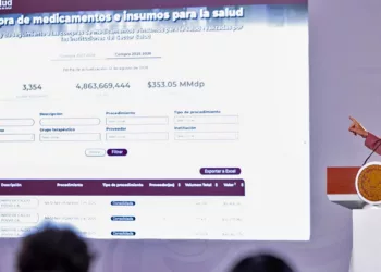 La presidenta presenta el balance de las compras consolidadas de medicamentos desde el Salón Tesorería.