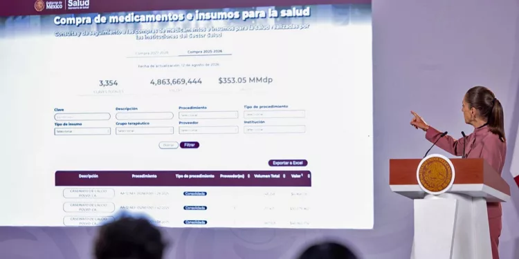 La presidenta presenta el balance de las compras consolidadas de medicamentos desde el Salón Tesorería.