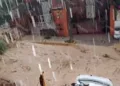 Foto: Tomada de video // La tromba que cayó la tarde del miércoles en el Fraccionamiento El Rosario.