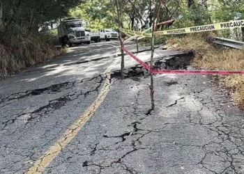 Foto. redes sociales // Las afectaciones en la vía a Huautla.