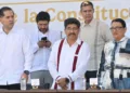 Foto: cortesía // Bolaños y el magistrado presidente de la SCJN, Hugo Aguilar Ortiz.