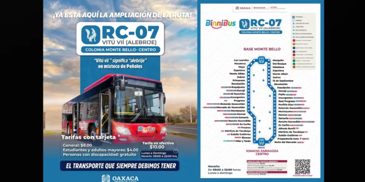 Ruta RC-07 llega al Centro: BinniBus extiende recorrido de Vitu Vii hasta Zaragoza