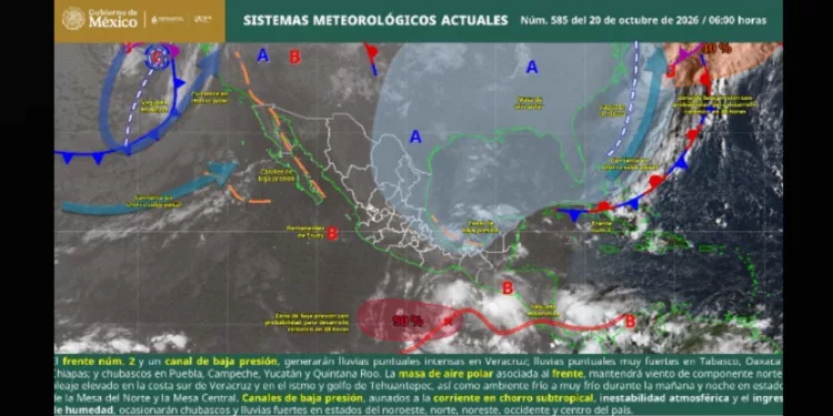 Frente frío 2 sigue golpeando a Oaxaca: prevén fuertes vientos, niebla densa y oleaje de hasta 3 metros
