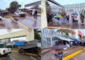 VIDEO | ¡Ni la lluvia los mueve! Maestros mantienen bloqueado el Congreso de Oaxaca