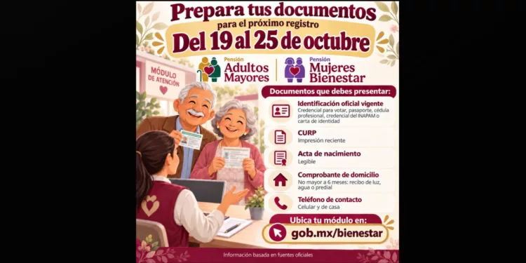 ¡Que no se te pase! Abren registro para las pensiones del Bienestar del 19 al 25 de octubre