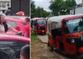 Fotos: redes sociales // (derecha) Mototaxistas de Atzompa escenificaron un conato de violencia ante la indiferencia de la autoridad.