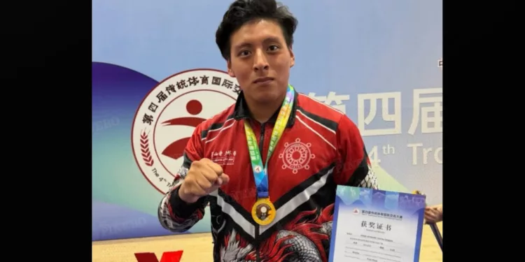 De la Chinantla a China: Diego Armando Correa conquista el primer premio internacional en wushu