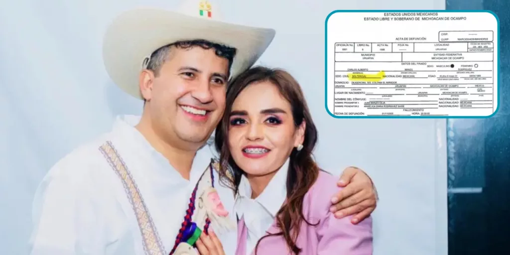 Carlos Manzo era soltero revela acta de defunción; Grecia Quiroz y el exalcalde no se habrían casado