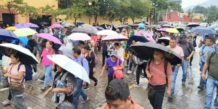 VIDEO | Tras horas de bloqueos, se liberan los cruceros; marcha magisterial avanza bajo la lluvia